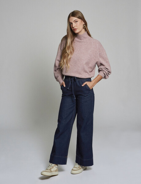 Sweater cuello alto rosa