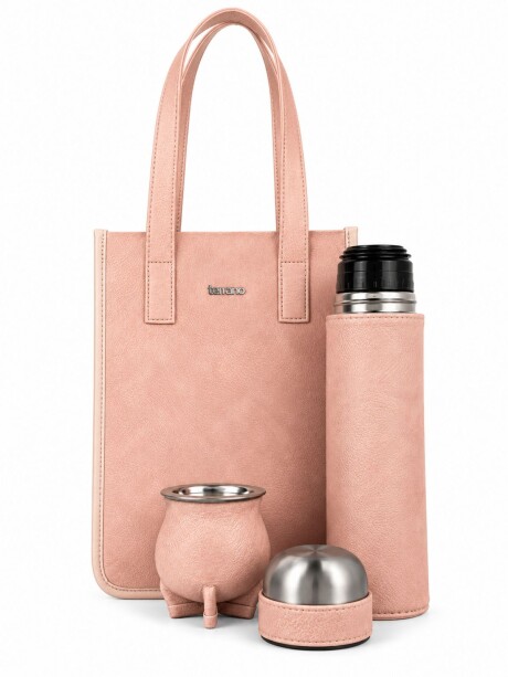 Kit forrado termo y mate Rosado