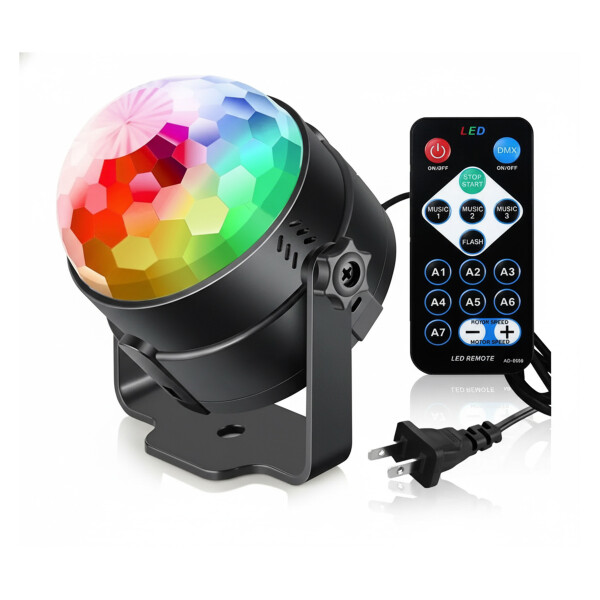 Luz De Escenario Led Bola De Luces UV Control Remoto 6W 220V Color Negro