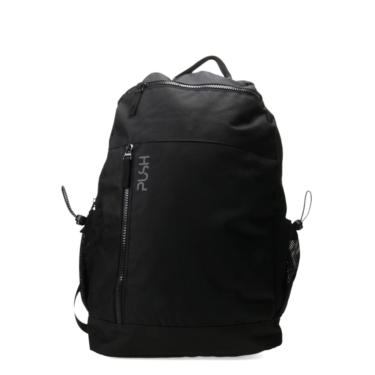 Mochila Push De Tela con Bolsillo Lateral - Negro 