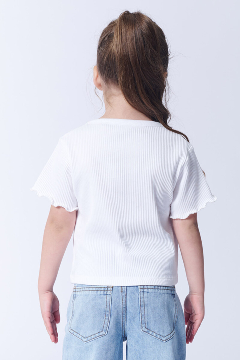 Remera Manga Corta Rib Blanco