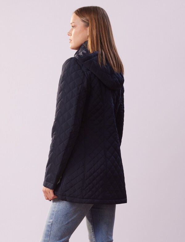 Campera Capitoneada Capucha AZUL