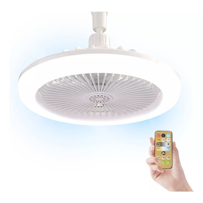Ventilador De Techo Con Luz Y Control Blanco