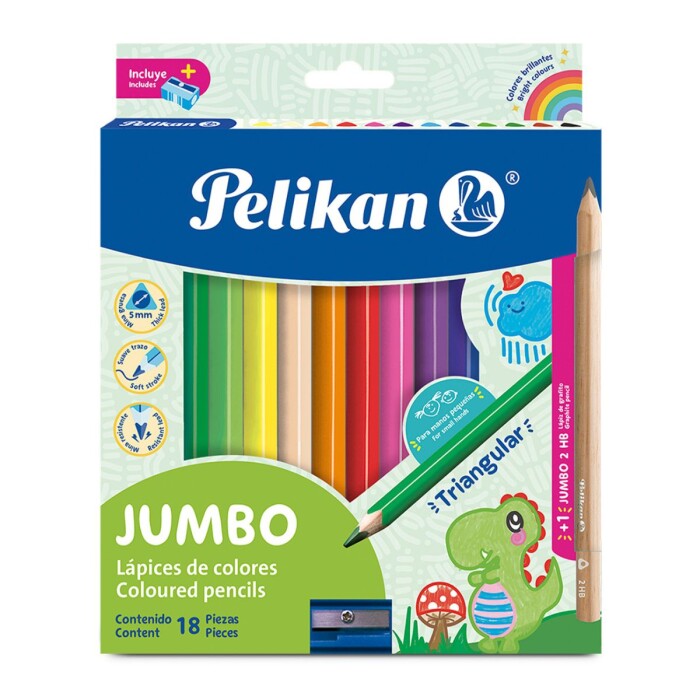 PELIKAN LAPIZ DE COLORES LARGOS (5MM)X18 única