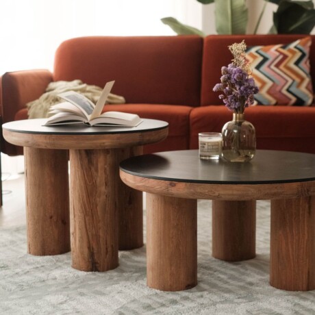 MESA AUXILIAR CAUTIVA MARRÓN - CIRCULAR
