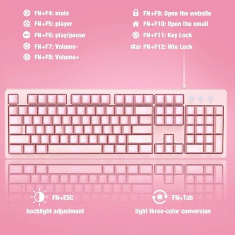 Kit Gamer Onikuma Teclado Led y Mouse Rgb USB ROSA