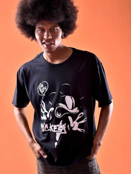 REMERA MICKEY - OH BOY NEGRO