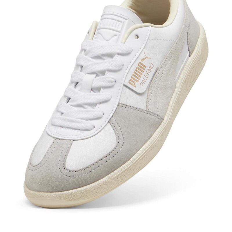 Zapatillas Puma Palermo Lth Hombre White Cool-light Gray