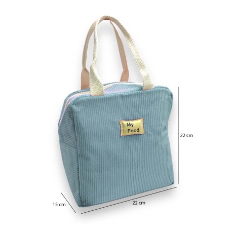 Lunchera Bolso Térmico Conservador Comida y Bebida con Asas Celeste