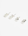 Aros Sets Perlas Set De Aros Plata 925 - Plateado