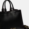 Cartera de Mano Anette Grande en Efecto Cuero Liso Negro