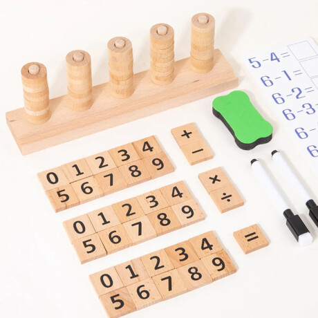 Juego Didáctico de Madera para Aprender Números Sc