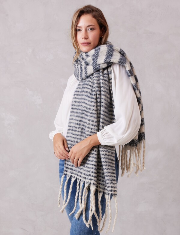 Bufandon Lineas NEGRO/CRUDO