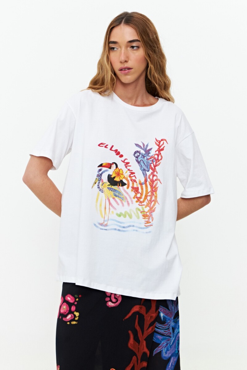 Remera jungla blanco