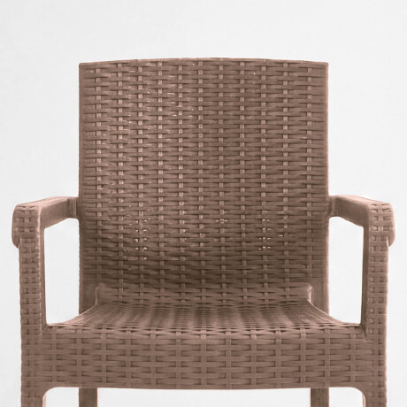 Silla Jardín Rattan Exterior Balcón Apilable UV 150k Capuccino