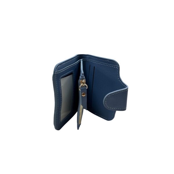 Billetera corta Celeste