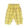 SS25.UN2502 Pantalón De Algodón A Cuadros Con Bolsillos Y Elástico Amarillo Piupiuchick - 24 Meses