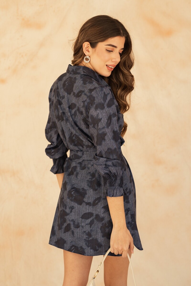 CAMISERO EMILY MINI BLUR DENIM FLOWERS CAMISERO EMILY MINI BLUR DENIM FLOWERS