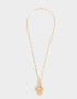 Collares Cortos Metal diferenciado Collar Corto Con Dije Relicario De Corazón - Dorado