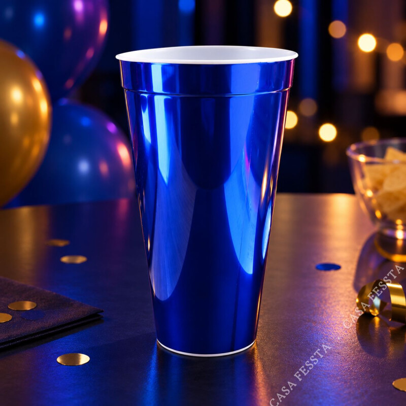 Vaso Metalizado - 600 ML Azul