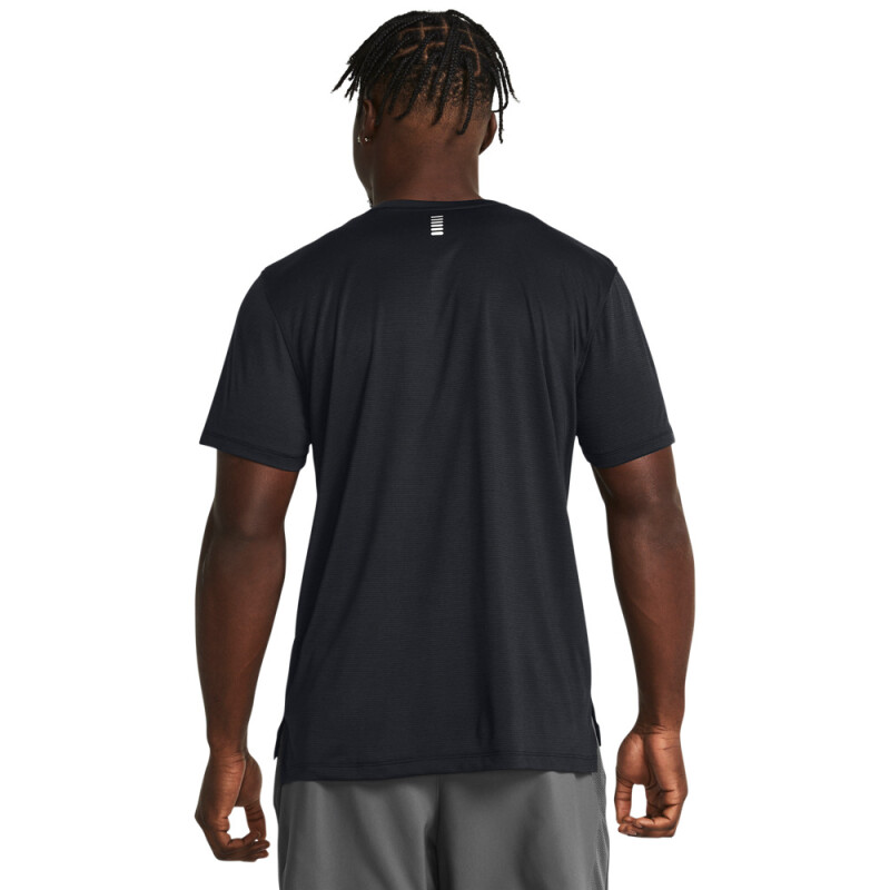 UA LAUNCH SHORTSLEEVE-ORG BLK-001