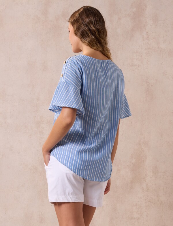Blusa Botones AZUL/MULTI