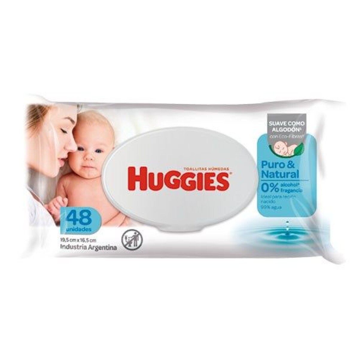 Toallitas Húmedas de Bebé Huggies Puro & Natural 48 Unidades 