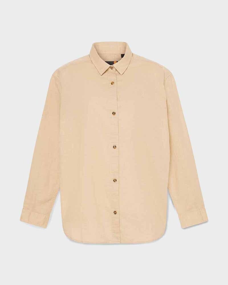 Camisa Linen Blend Long-sleeve Mujer 4334