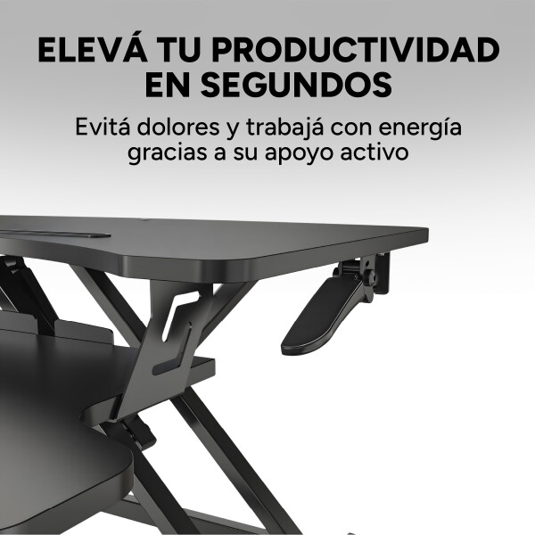 Escritorio Elevable Doble Regulable Altura Hybridesk Compu Color Negro