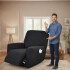 Cubre Sofa Reclinable Elastico Funda Elastizado De 1 Cuerpo Color Negro