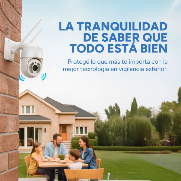 Cámara Seguridad WiFi 1080P Exterior Ip66 Inalambrica Noche Color Blanco