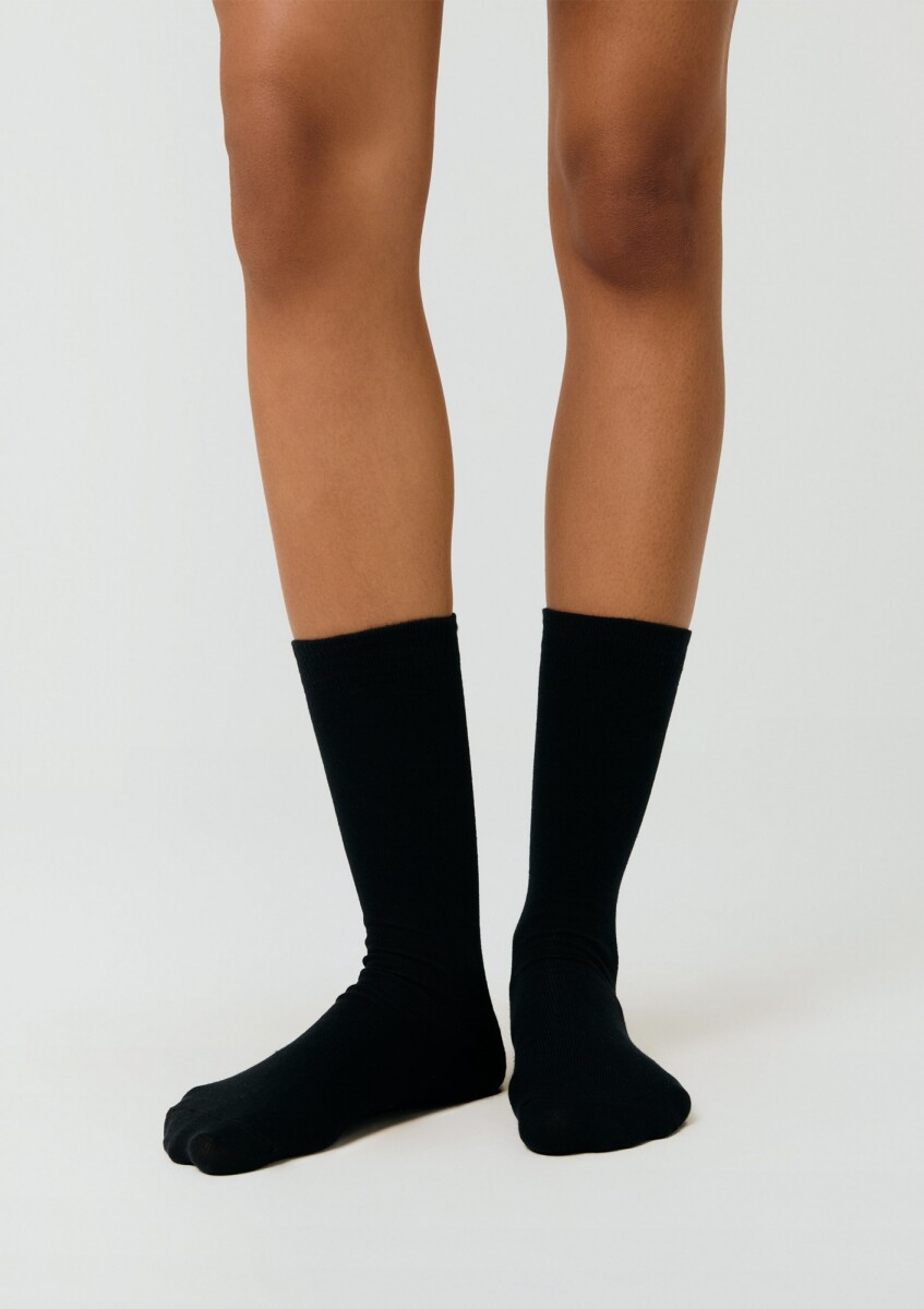 CALCETINES LARGOS UNISEX DE PUNTO - NEGRO 