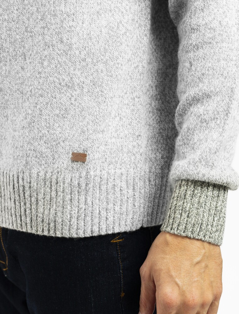 Buzo Shetland a la Base Negro Melange