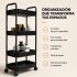Carrito Organizador Auxiliar Multituso 4 Niveles Con Ruedas Negro 1