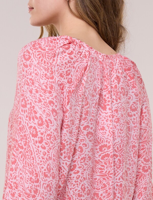 Blusa Con Detalles De Puntilla ROSA/MULTI