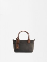 Bolso Tote Con Textura Suave M negro