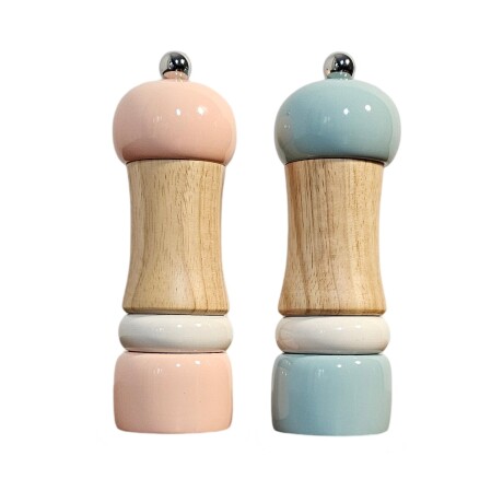 Molinillo Pimentero Salero de Madera Cocina Salmón