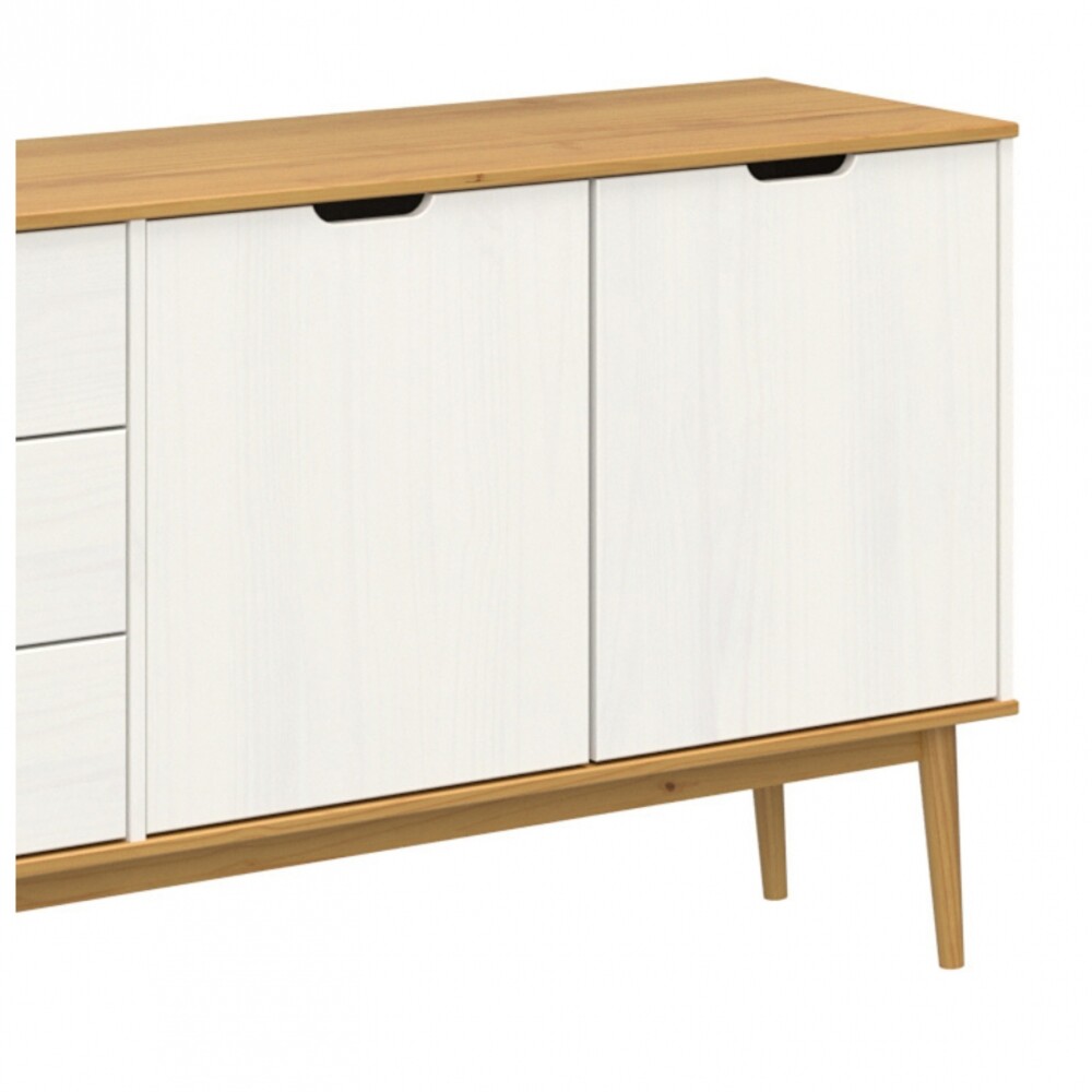 Aparador 2 Puertas 3 Cajones - Linea Nordica Roble/Blanco