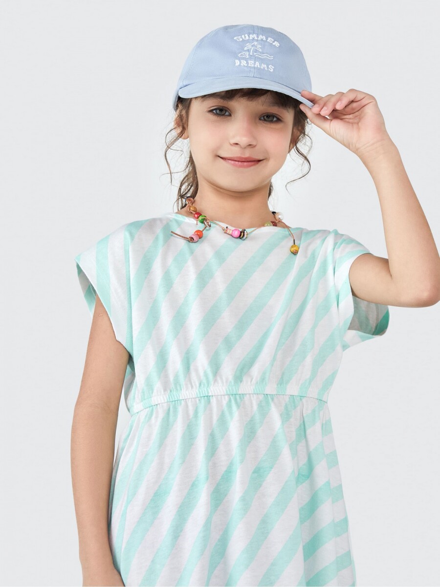 VESTIDO CORTO INFANTIL ESTAMPADO - VESTIDO INFANTIL CON RAYAS 