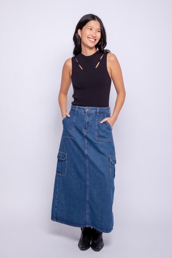 FALDA ORESTE Azul Oscuro