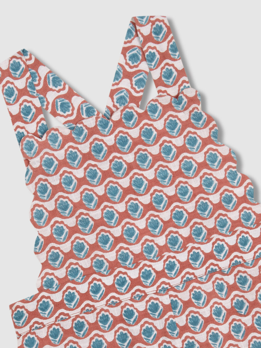 Peto Corto Estampado Con Detalles En Ondas Blanco