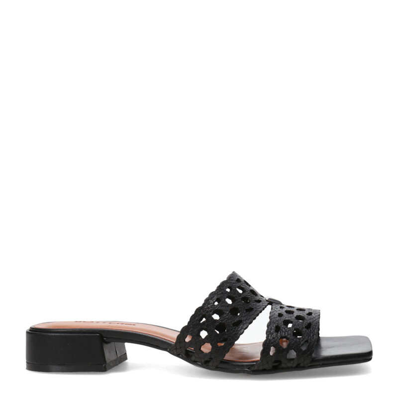 Sandalias de Mujer Bottero Cuero Calado Negro