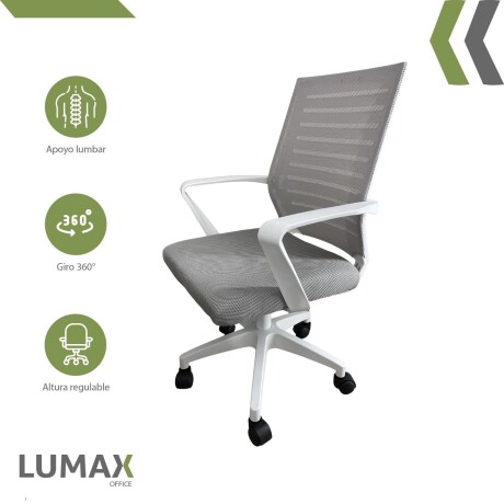 Silla Oficina Daena Ergonomica Giratoria Respaldo Completo Gris