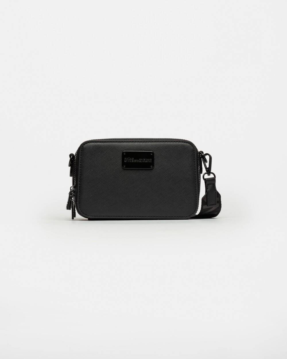 Bandolera New Penny en efecto cuero zaffiano Negro