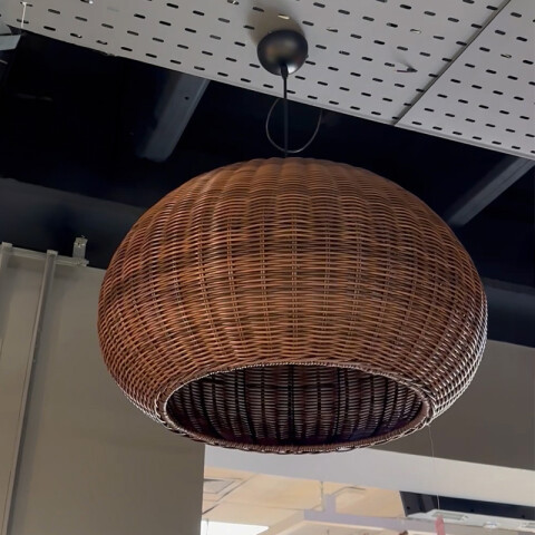 Lámpara colgante campana de bambú E27 Ø600x380mm IX9516