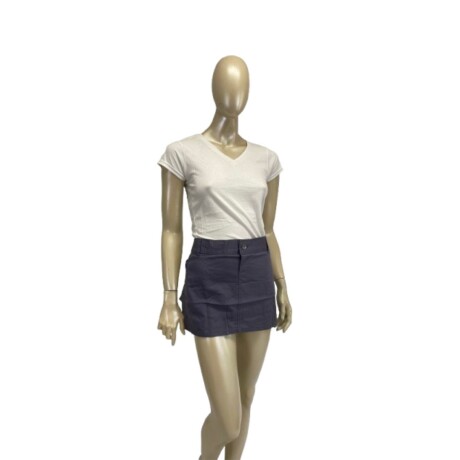 Delantal Corto Simil Pantalón Bolsillos Unisex Gris