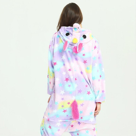 Set p/Adultos Diseño Unicornio con Pijama Entero + Pantuflas Multicolor