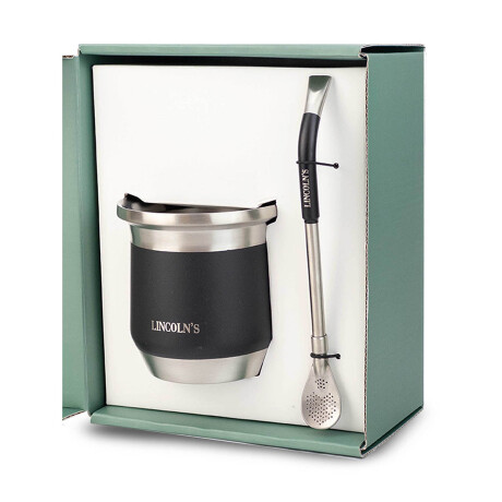 Kit Mate y Bombilla Lincoln's Amaranto Negro Kit Mate y Bombilla Lincoln's Amaranto Negro