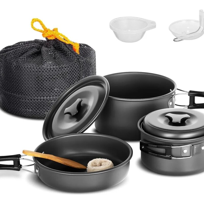 Kit De Ollas De Camping Para 3 Personas 11 Piezas Kit De Ollas De Camping Para 3 Personas 11 Piezas