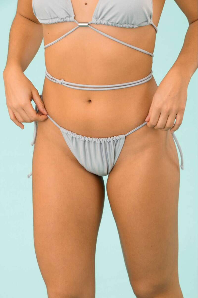Tanga mónaco liso - Silver grey metal 